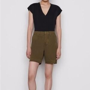 FRAME Moss Green Le Tomboy Trouser Short Size 25